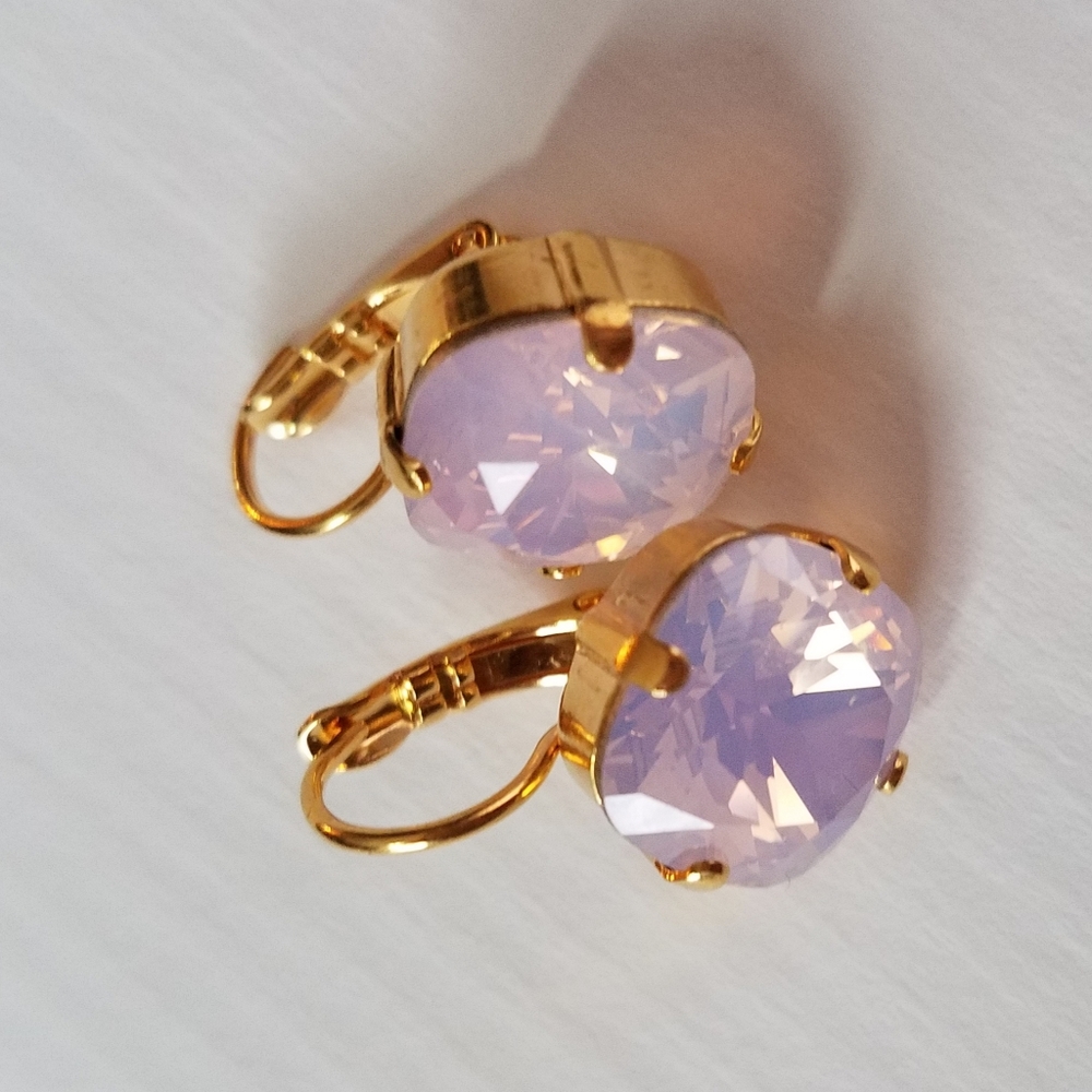 Austrian Crystal Earrings in Gold - Picture 7 of 8